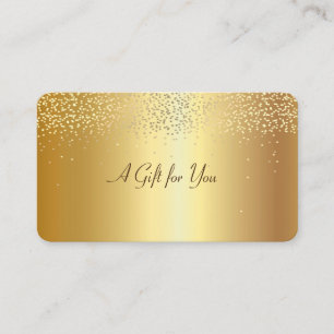 Elegant Modern Faux Gold Confetti Discount Card