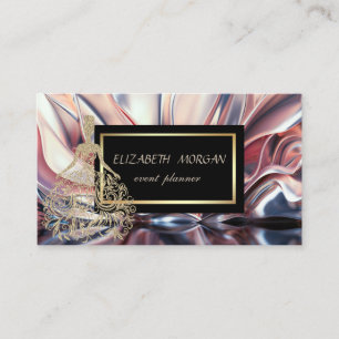 Elegant Modern Faux Gold Dress Abstract Business Card
