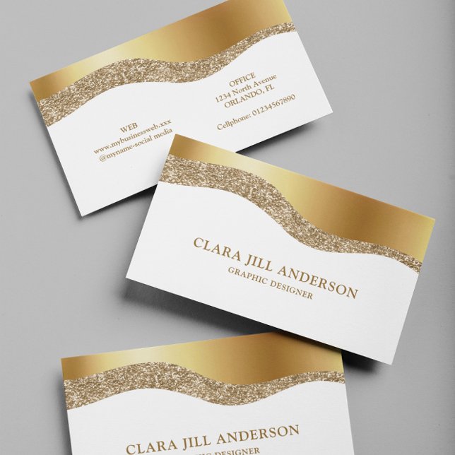 Elegant Modern Faux Gold Standard Business Card (Creator Uploaded)