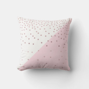 Elegant modern faux rose gold glitter confetti cushion