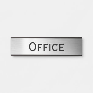Elegant Modern Faux Silver Custom Office  Door Sign