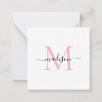 Elegant Modern Feminine Monogram Script Blush Pink