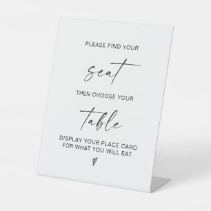 Elegant Modern Find your seat Wedding Seating Sign
