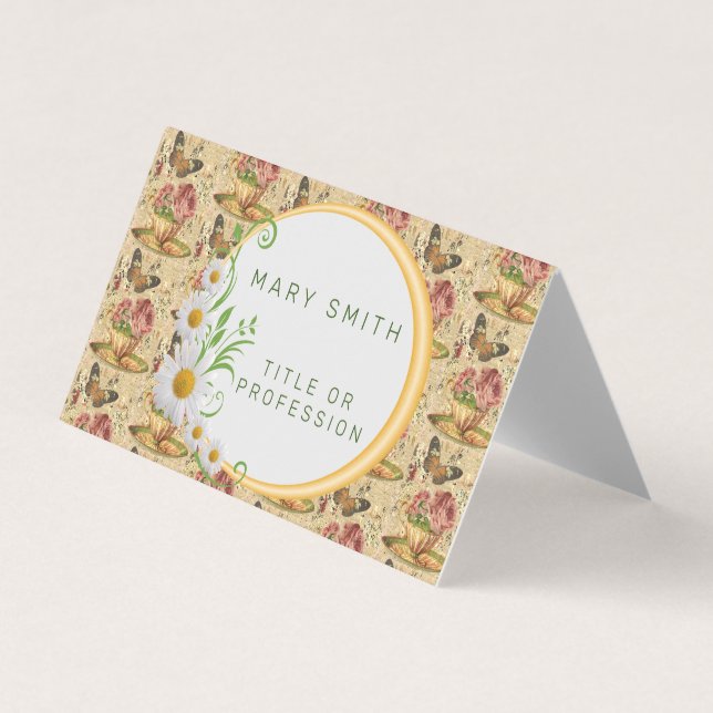 Elegant Modern Floral Business Card (Front)