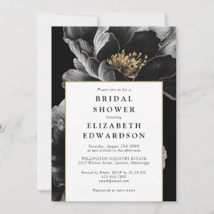 Elegant Modern Floral Chic Bridal Shower Invitation