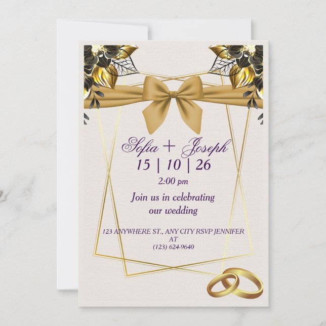 Elegant–Modern Floral Design for Your Special Day Invitation (Front)