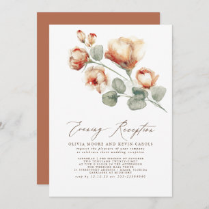 Elegant Modern Floral Fall Evening Reception Invitation