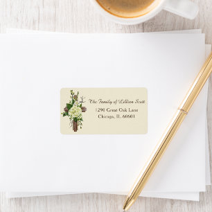 Elegant Modern Floral Funeral Bereavement Address Label