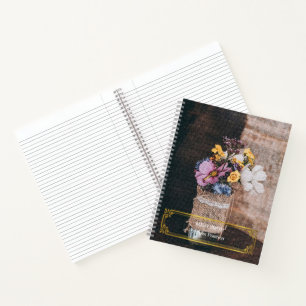 Elegant Modern Floral Gold Notebook