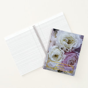 Elegant Modern Floral Gold Notebook