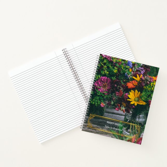 Elegant Modern Floral Gold Notebook (Inside)