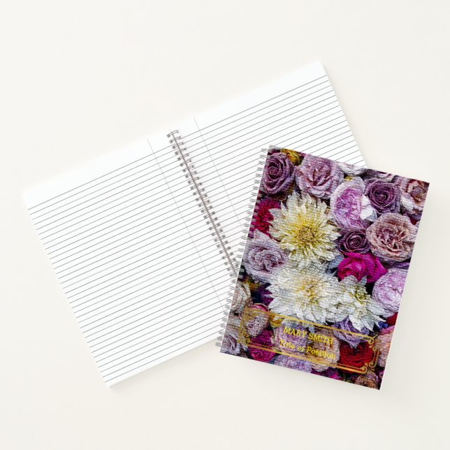 Elegant Modern Floral Gold Notebook (Inside)
