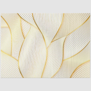 Elegant Modern Floral Gold White Line Collection Tissue Paper