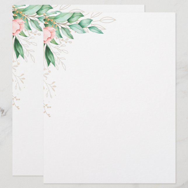 Elegant Modern Floral Letterhead (Front/Back)