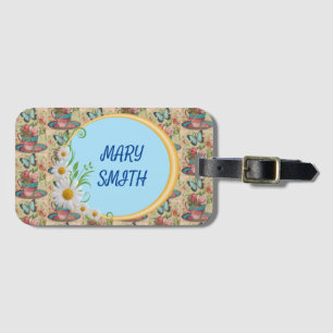 Elegant Modern Floral Luggage Tag