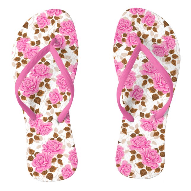 Elegant Modern Floral Rose Jandals (Footbed)