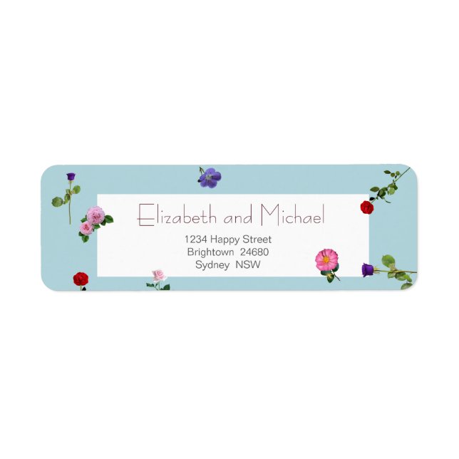 Elegant Modern Floral Simple Return Address (Front)