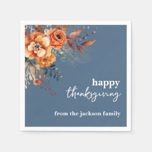 Elegant modern floral thanksgiving  napkin