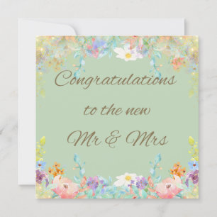 “Elegant Modern Floral Wedding Card