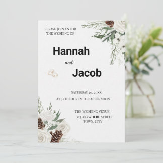 Elegant Modern Floral Wedding Invitation