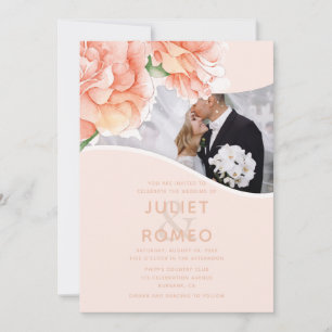Elegant Modern Floral Wedding Invitation