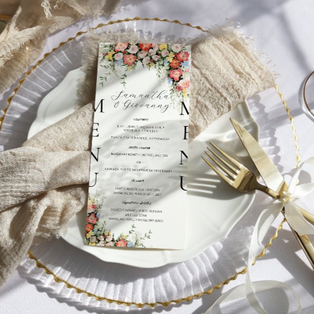 Elegant Modern Floral Wedding Menu (Creator Uploaded)