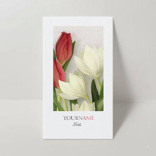Elegant Modern Floral White Border Business Card