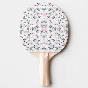 Elegant Modern Flowers and butterfly pattern Ping Pong Paddle