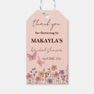 Elegant modern flowers Butterflies Bridal Shower Gift Tags