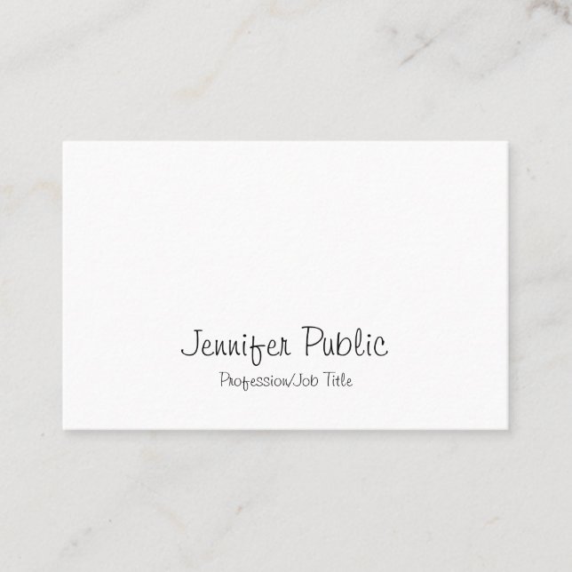 Elegant Modern Freehand Script Clean Graceful Business Card (Front)