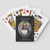 Elegant Modern, Fun Black, Silver Graduation Photo