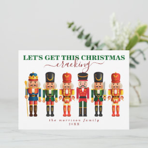 Elegant Modern Funny Colourful Nutcracker Christma Holiday Card