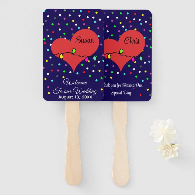 Elegant modern funny personalized wedding  hand fan (Front and Back)