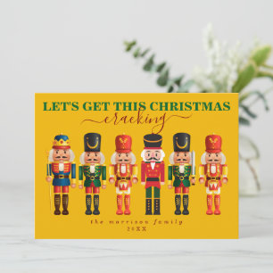 Elegant Modern Funny Yellow Nutcracker Christmas Holiday Card
