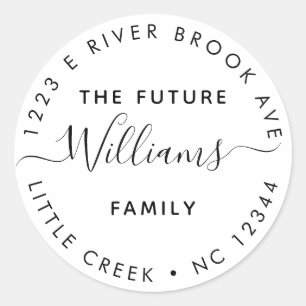 Elegant Modern Future Mr and Mrs Address Label