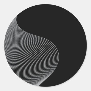 Elegant, modern, futuristic wave abstraction classic round sticker