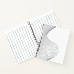 Elegant, modern, futuristic wave abstraction notebook