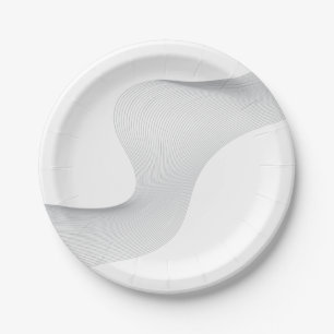 Elegant, modern, futuristic wave abstraction paper plate