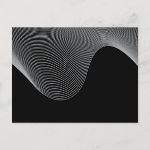 Elegant, modern, futuristic wave abstraction postcard