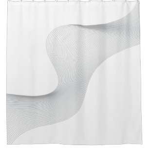 Elegant, modern, futuristic wave abstraction shower curtain