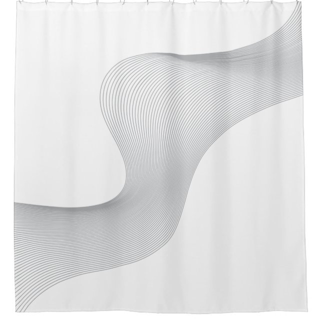 Elegant, modern, futuristic wave abstraction shower curtain (Front)