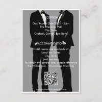 Elegant Modern Gay Men Black Grey Wedding QR Code