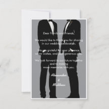 Elegant Modern Gay Men Grey Black Wedding