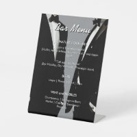 Elegant Modern Gay Men Grey Wedding Bar Menu