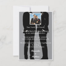 Elegant Modern Gay Men Grey Wedding Photo