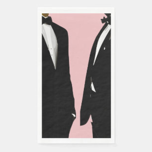 Elegant Modern Gay Men Wedding Dinner Napkin