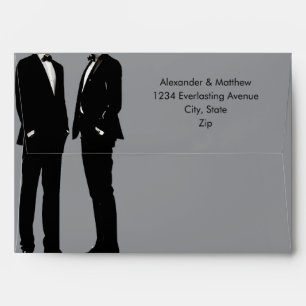 Elegant Modern Gay Men Wedding Envelope