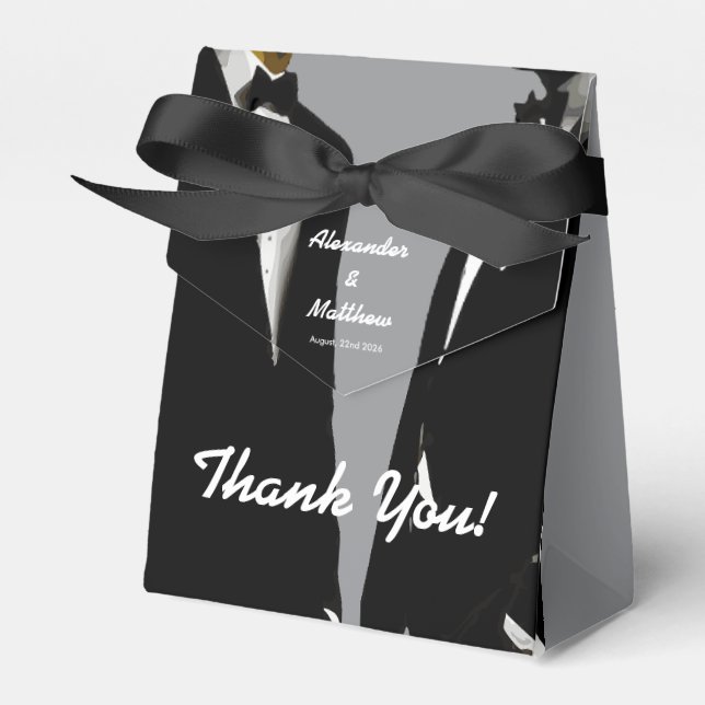 Elegant Modern Gay Men Wedding Favour Box