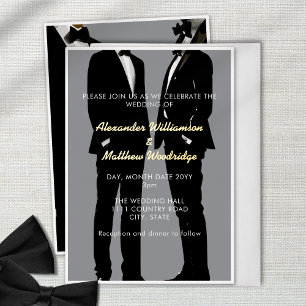 Elegant Modern Gay Men Wedding Gold