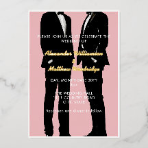 Elegant Modern Gay Men Wedding Gold